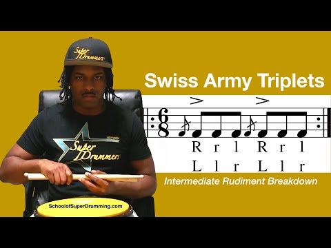 INTERMEDIATE FOR DRUMMERS | Swiss Army Triplets Rudiment Breakdown