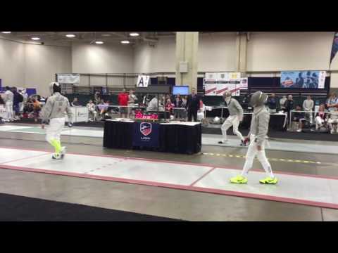 Alex's wins first match at USA Fencing Nationals