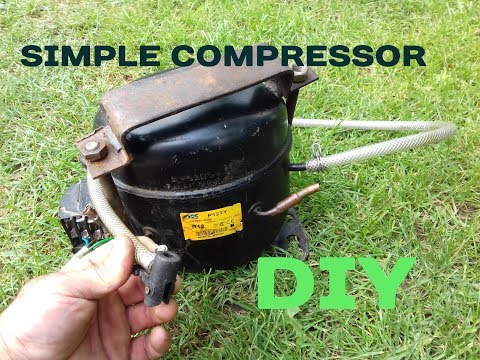 How to make a Simple Compressor with a motor from a Refrigerator DIY