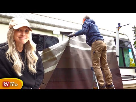 How To Replace RV Awning Fabric with Tough Top Awning - A&E Dometic Motorized Awning