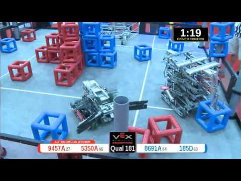 2015 VRC Engr Q181 - 9457A 5350A vs 8691A 185D - 53 to 12 - VEX Worlds 2015 - Engineering Division