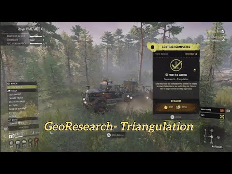 Georesearch Triangulation Contract In Taymyr, Russia SnowRunner. stuck in the trees for a while lol