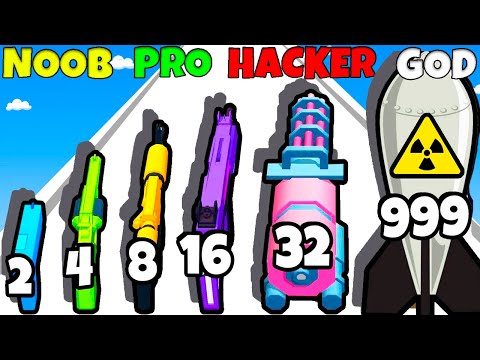NOOB vs PRO vs HACKER vs GOD - Ray Gun Run
