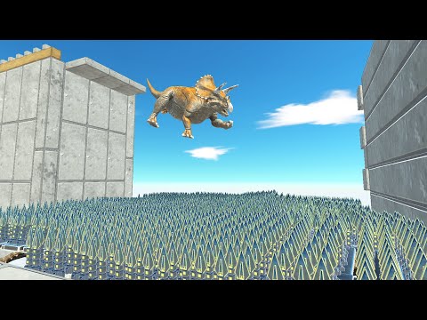 FALLING UNITS ON METAL SPIKES | ANIMAL REVOLT BATTLE SIMULATOR