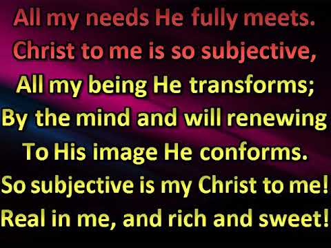 Christ to me is so subjective