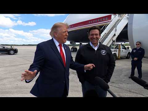 President Trump Gaggles with Press Upon Arrival at Fort Myers, FL, Oct. 23, 2026