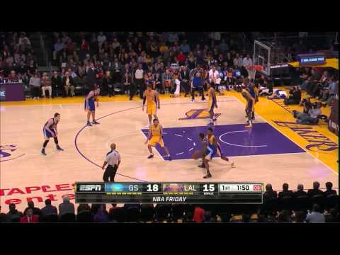 Nick Young great defense & alley-oop dunk - Warriors @ Lakers - 2013.11.22