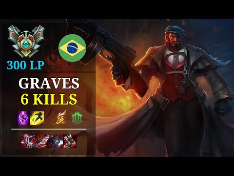 Graves Top vs Gnar - 6 kills - Stealthy BR Grandmaster (300 LP) Patch 11.3