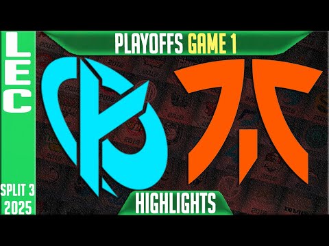 KC vs FNC | LEC Playoffs 2025 – Highlights (Game 1) | Kaza LoL LCS Highlights