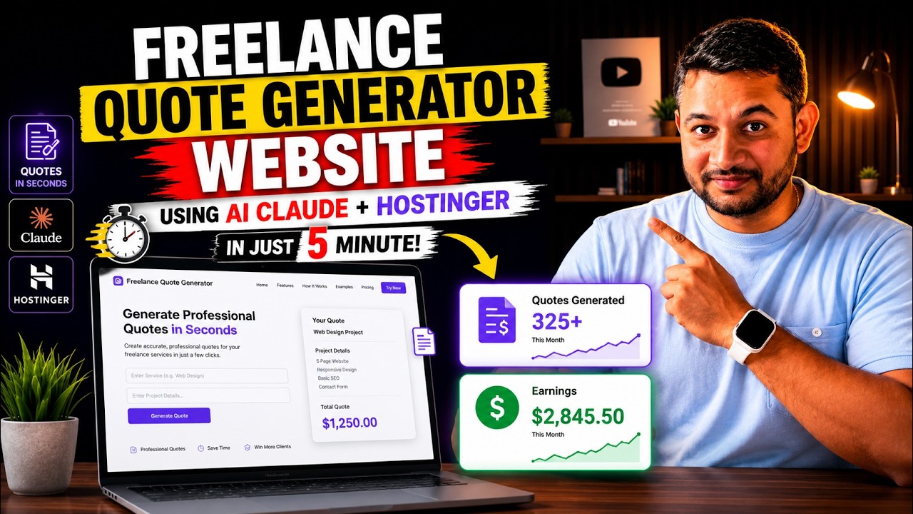 🔥 10 मिनट में Freelance Quote Generator Website बनाएं 🤯 AI + Hostinger Tutorial