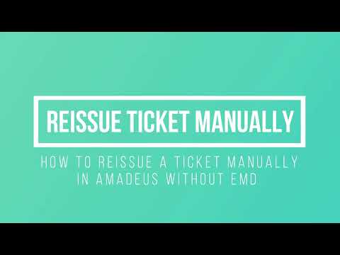 Amadeus Session 30 How to manually Reissue a ticket without EMD | Date changes in Amadeus in English
