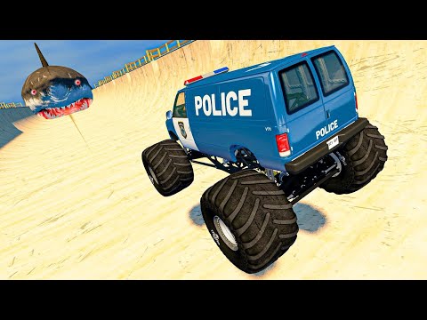 Cars Jumping Into Giant Toilet In The Sea #21 - Beamng Drive Crashes BeamNG.Drive