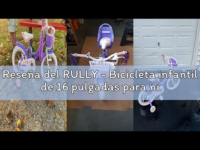 Vídeo relacionado con RULLY Strawberry Bicicleta Infantil de 16 Pulgadas para Niñas de 4 a 7 Años, con Ruedines, Cesta y Sillita para Muñecas, Rosa