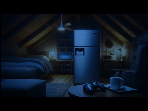 Refrigerator Hum in Cozy Attic Room Ambience Sleep Sound 10 Hours Relaxation