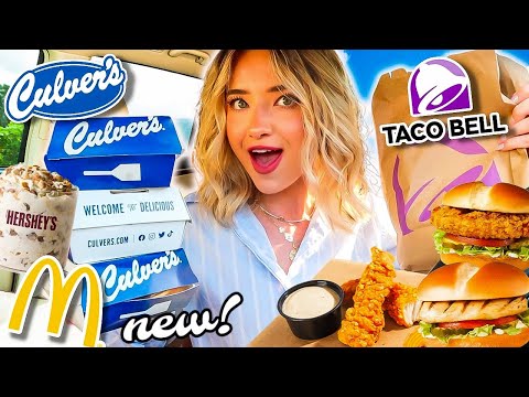 EATING NEW FAST FOOD MENU ITEMS FOR 24 HOURS! (BIG releases...!!)