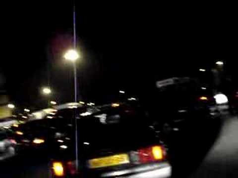 Roda JC-NEC nec supporters op de parkeerplaats na afloop