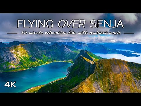 Flying over Senja: Aerial Scenes from Norway's Senja Island with Relaxing Music (4K UHD Drone Film)