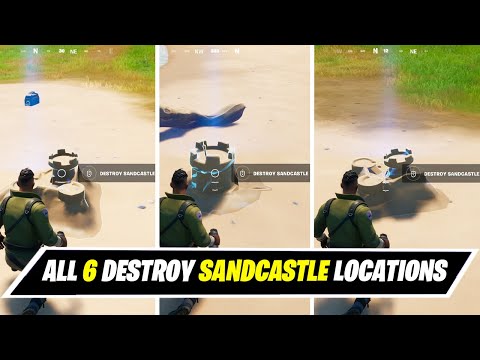 [All Locations] Destroy Special Sand Castles (6) - Fortnite Week 10 Epic Challenges/Quests Guide