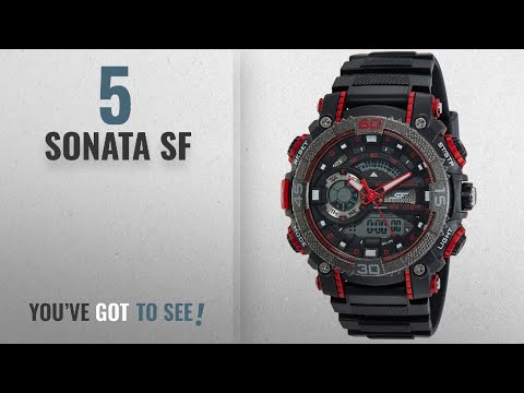 Sonata digital black dial mens watch