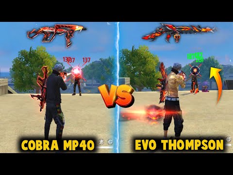 NEW EVO - CINDERED COLOSSUS THOMPSON VS COBRA MP40 DAMAGE ABILITY TEST | BEST EVO GUN - FREE FIRE