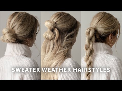 SWEATER WEATHER HAIRSTYLES ☃️ Easy Hairstyles for Long...