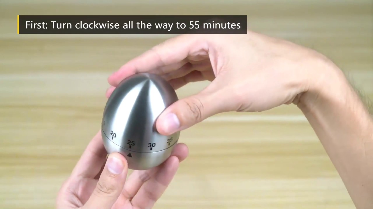 Kitchen Timer Manual, LEMEGO Stainless Steel Egg Shaped Mechanical Rotating Alarm