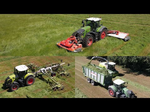 Grasernte 2022 der 2. Schnitt / FENDT 942 / CLAAS AXION 830 / CLAAS JAGUAR 940 / TEIL 4 / 4K