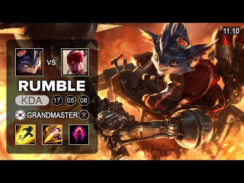 Rumble Jungle vs Lee Sin - KR Grandmaster Patch 11.10
