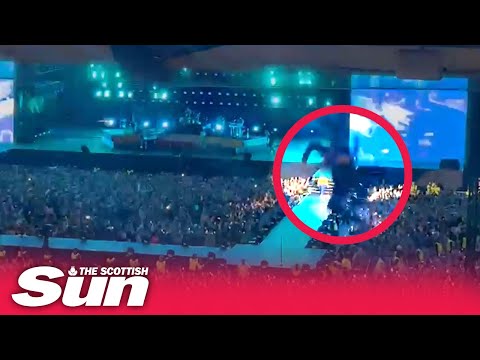 Moment Harry Styles fan falls 35ft at Glasgow concert and survives