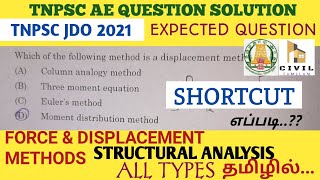 மறக்கவே மறக்காது!!| SHORTCUT FOR FORCE DISPLACEMENT METHODS|TNPSC JDO 2021|STRUCTURAL ANALYSIS