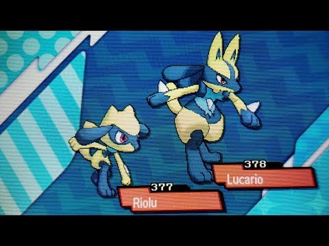 Shiny Riolu Evolves into Shiny Lucario & Shiny Mega Lucario Pokemon UltraSun