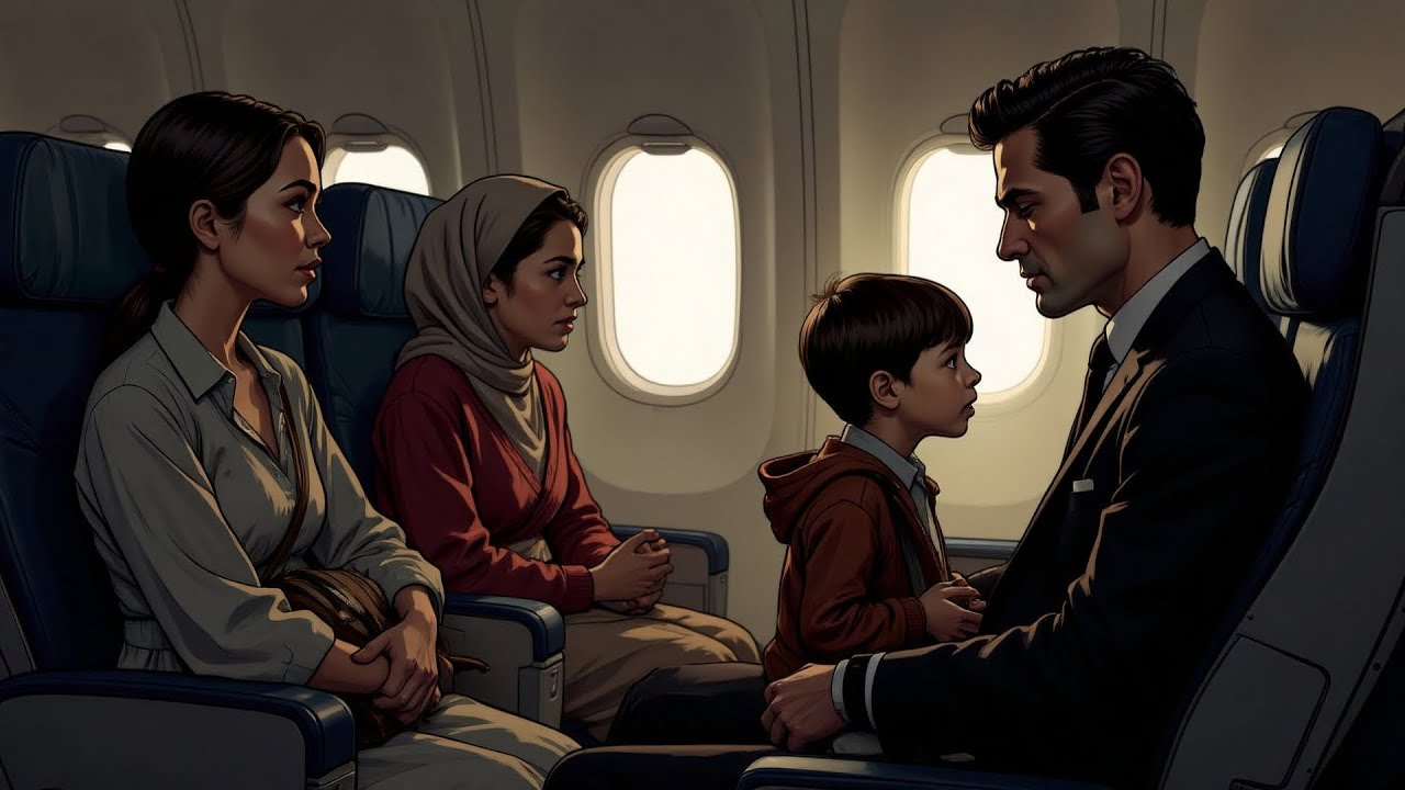 El hijo de una madre soltera pobre llama 'papá' a un hombre hermoso en un vuelo, los ojos del...