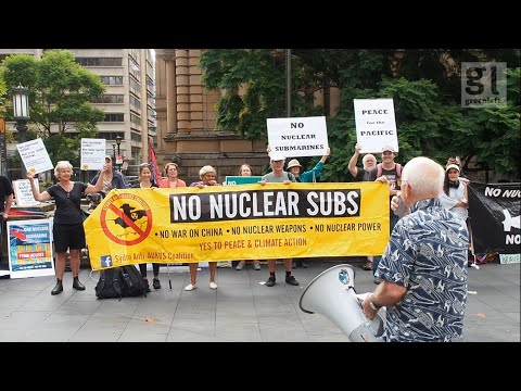 Snap protest in Sydney as $368 billion AUKUS nuclear submarine deal announced