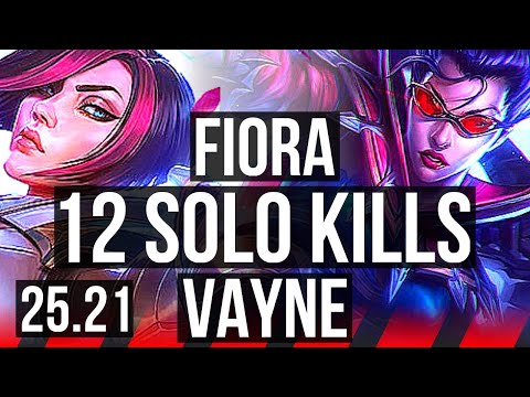FIORA vs VAYNE (TOP) | 12 solo kills, 48k DMG, Legendary, 20/4/2 | KR Master | 25.21