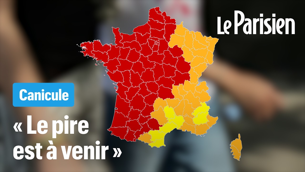 Illustration: Canicule record : 54 départements en rouge, plan ORSAN activé