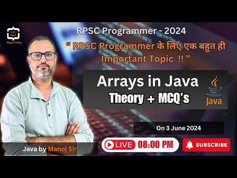 8 Arrays In Java Java Array Mcqs All About Array Rpsc Programmer Java By Manoj Sir