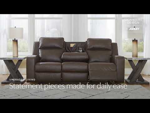 Lavenhorne Granite Reclining Sofa with Drop Down Table From Ashley