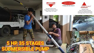 Texmo Aqua 5 HP, 35 Stages V4 Submersible Pump Installation || Kannada
