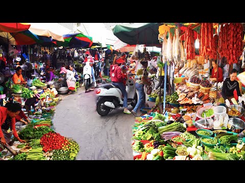 Amazing Cambodian food market scenes, massive food tours