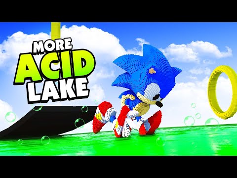 Crashing SONIC The Car Into a LAKE OF ACID in Teardown Mods