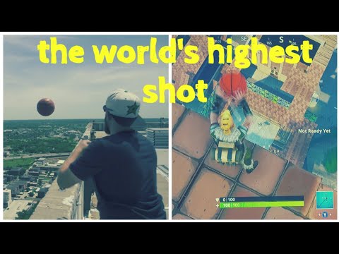 Dude perfect world record highest basketball shot(fortnite edition)