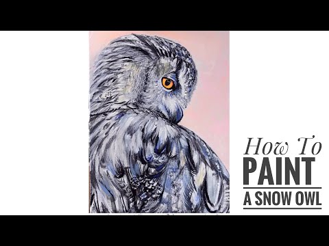 HOW TO PAINT A SNOW OWL🦉 STEP BY STEP IN ACRYLIC