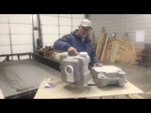 Using a Camco Portable Toilet in the shop