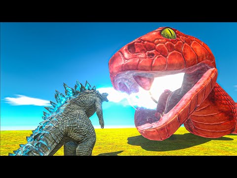Legendary Godzilla War - Growing Godzilla vs Titanoboa Size Comparison Godzilla