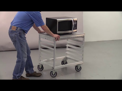 New Age 98179 Slicer/Mixer Stand, mobile, aluminum construction, accommodates (16) 13" x 18" or (8) 18" x 26" pans