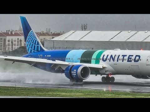 RARE United 787 Dreamliner FIRST EVER Lisbon Landing! The Future Is SAF Livery!