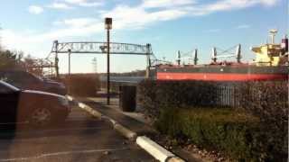 preview picture of video 'Ship going under Burlington-Bristol Bridge, City of Burlington, NJ 12/5/2012'