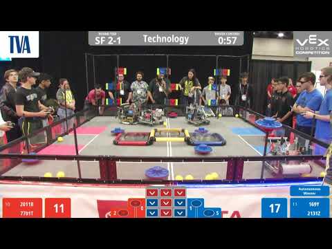 2019 VEX Worlds Tech SF2 2011b, 7701t vs 169y, 2131z
