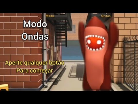 Jogando o modo Ondas com o tubarão no gang beasts