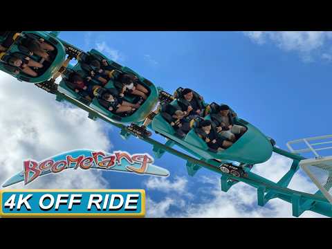 Off-ride footage of a Boomerang train
